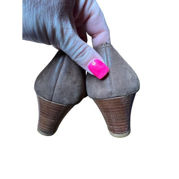 Salvatore Ferragamo Made in Italy Brown Suede Block Heals Size 11B - Picture 4 of 6